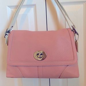 Coach pink leather shoulder bag